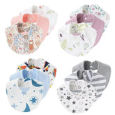3Pcs/lot Baby Bibs Girls Boys Burp Cloth Cartoon Print Saliva Towels for Newborn Cotton Infant Bib Absorbent Toddler Accessories